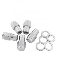 Aeroflow 0.750" Shank Closed Chrome Wheel Nuts - 7/16-20" Pack of 5