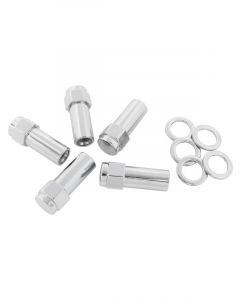 Aeroflow 1.380" Shank Closed Chrome Wheel Nuts - M12 x 1.50mm Pack of 5