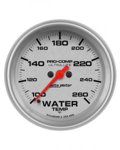 Auto Meter Ultra-Lite Water Temperature Gauge 100-260 Degrees F 2 5/8" Diameter
