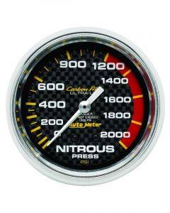 Auto Meter Carbon Fiber Nitrous Pressure Gauge 2-5/8" Full Sweep Mechanical