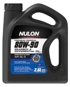 Nulon Premium Mineral 80W-90 Gearbox and Differential Oil 2.5L