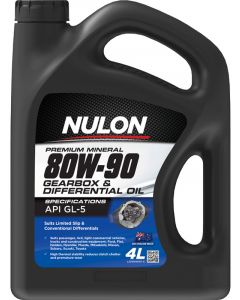 Nulon Premium Mineral 80W-90 Gearbox and Differential Oil 4L