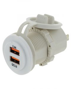 Hulk 4X4 Dual Usb White Socket Port 1 2.4A Port 2: Qc3.0 Non Led