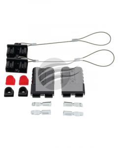 Hulk 4X4 50Amp Connector Kit Black With Covers, Fixing Plugs Pack of 2
