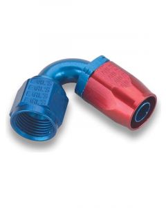 Earls 120 Degree Auto-Fit Hose End Fitting -10 to -10 AN Red/Blue