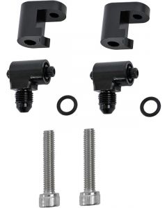 Earls -3 AN Aluminum LS Steam Vent Adapters Black Pair For Chevy