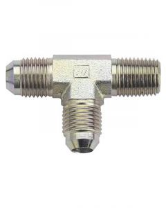 Fragola Tee Adapter Fitting -3AN Male 1/8" NPT -3AN Steel Zinc Plated