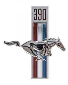 Scott Drake Emblem Passenger Side Fender Chrome/Red/White/Blue