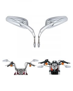Attitude Rearview Mirror Teardrop Chrome 8mm stud For Sportster