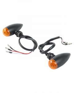 Attitude Turn Signal Indicator Bullet Retro Blk For Harley Customs