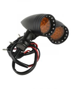 Attitude Retro Bullet Universal Turn Signal Indicator Light LED Black