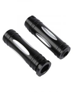 Attitude Handlebar Hand Grips Black Machined 1" For Harley Pair