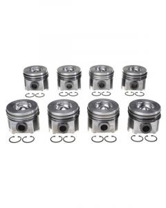 Mahle Piston Set with Rings For Ford 6.0L Diesel Pack of 8