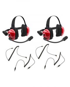 Rugged Radios Headset Track Talk Red Linkable Intercom Pack of 2