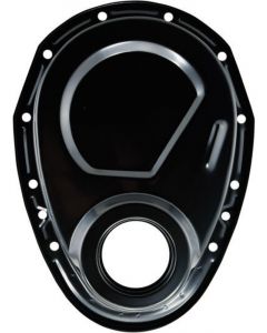 Specialty Products Timing Chain Cover For SBC OEM Style Black Steel