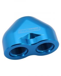 Aeroflow Billet 3 Port ORB U-Block Blue 2 x -12 ORB 1 x -16 ORB
