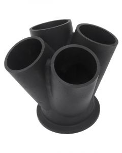 Aeroflow 4 into 1 Round Turbo Merge Collector with 1-1/2" Tube