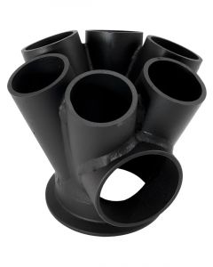 Aeroflow 6 into 1 Round Turbo Merge Collector V-Band Flange 50mm
