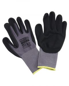 Aeroflow Medium Mechanic Gloves One Pair Black Nitrile Foam