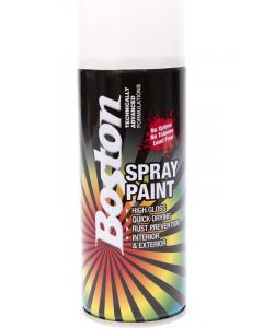 Boston High Gloss Quick Drying Aerosol Spray Paint Gloss White 250g
