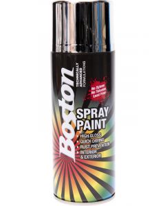 Boston High Gloss Quick Drying Aerosol Spray Paint Bright Chrome 250g