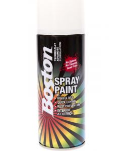 Boston High Gloss Quick Drying Aerosol Spray Paint Appliance White 250g