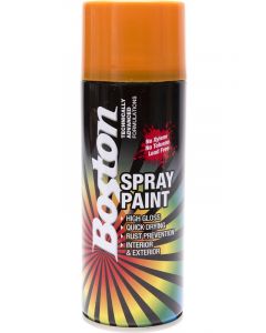 Boston High Gloss Quick Drying Aerosol Spray Paint Orange 250g