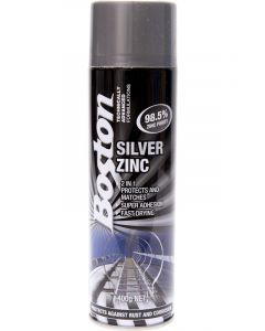 Boston Silver Zinc 2-in-1 High Quality Rust Prevention Spray Paint 400g