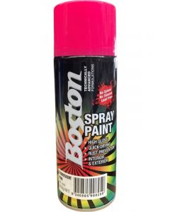 Boston High Gloss Quick Drying Aerosol Spray Paint Fluoro Pink 250g