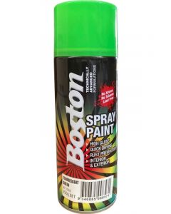 Boston High Gloss Quick Drying Aerosol Spray Paint Fluoro Green 250g
