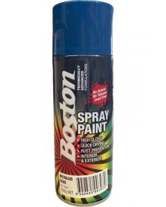 Boston High Gloss Quick Drying Aerosol Spray Paint Metallic Blue 250g