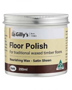 Gilly Floor Polish Nourishing Wax Satin Sheen Dark 200ml