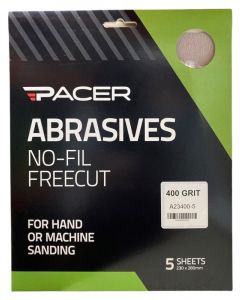 Pacer No-Fil Freecut Long Lasting Abrasive Sheet 400 Grit 5 Pack