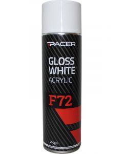 Pacer F72 Gloss White Acrylic Paint Aerosol 400g