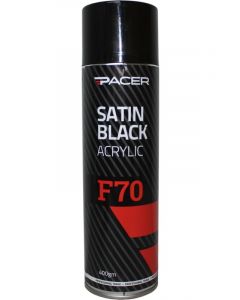 Pacer F70 Satin Black Acrylic Paint 400g Aerosol