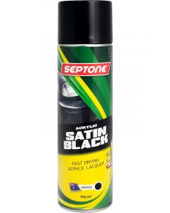 Septone Acrylic Paint Aerosol Satin Black 400g