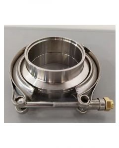 Aunger Exhaust V Band Clamp 4.0in SS304 Including Flanges Single Pack