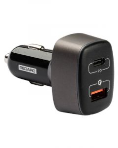 Redarc Dual Usb In Car Socket Charger Port 1 Usb-C Port 2 Usb-A