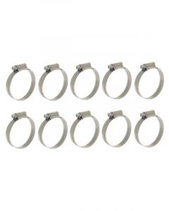 Icon Solid Band Hose Clamp Full Stainless 58-75mm Pack of 10