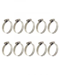 Icon Hose Clamp Perforated Stainless 149-197mm Pack of 10