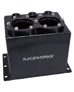 Raceworks 2.5L Surge Tank Kit Black Suit Twin 60mm Pumps/Hangers