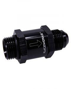 Raceworks One Way Valve AN8 Male Flare Outlet - AN8 ORB Inlet