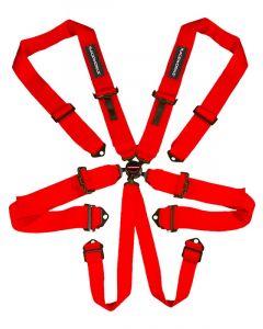 Raceworks Red 6Point Sfi Cam Lock Harness 3In Belts Bolt In Ends
