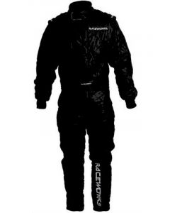 Raceworks Xl Black Race Suit 1Pc 2Layer Sfi Approved