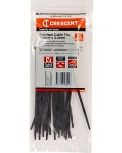 Crescent Cable Ties 150mm x 3.6mm Black 25 Pack