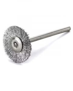 Lessmann Mini Wheel Brush 3mm Shank 16mm Steel Wire STH Crimped