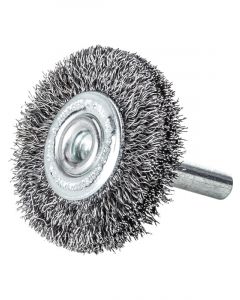 Lessmann Wheel Brush 6mm Shank 50 x 15mm Steel Wire STA Crimped 0.15mm