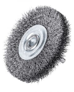 Lessmann Wheel Brush 6mm Shank 70 x 9mm Steel Wire STA Crimped 0.20mm