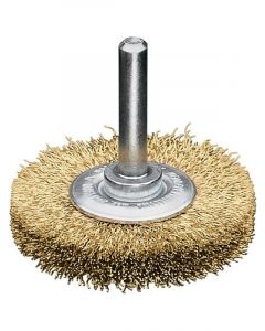Lessmann Wheel Brush with 6mm Shank Dia 70mm Brass Wire MES Crimped
