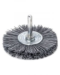 Lessmann Wheel Brush 6mm Shank 70x10mm Abrasive Nylon SIC K 120/1.10mm